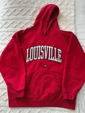J. America Louisville Red Crewneck Pullover Hoodie